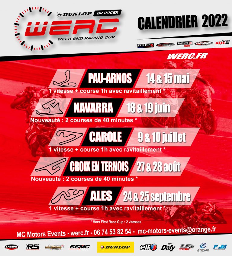 Le Calendrier 2022 dévoilé – Week-End Racing Cup Dunlop GP Racer